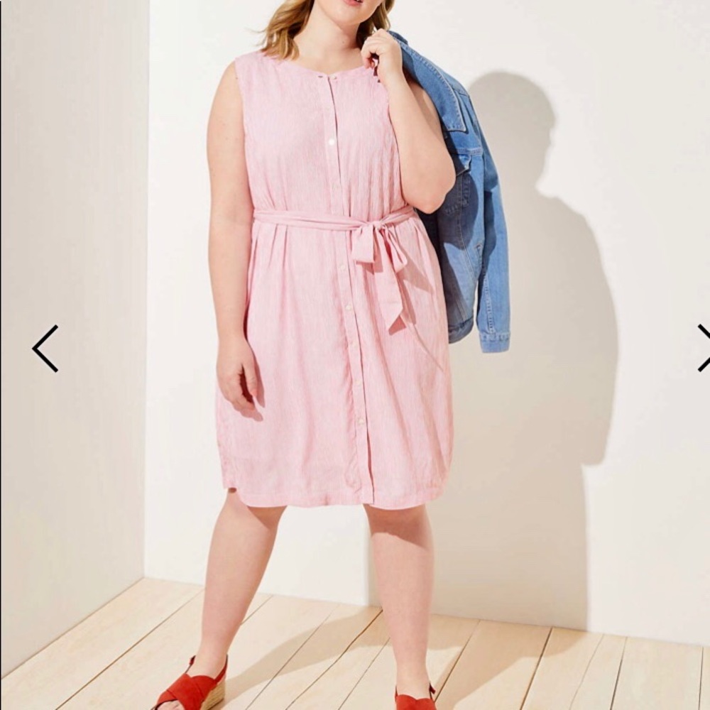 LOFT PLUS Sleeveless Shirtdress 16W NWT
